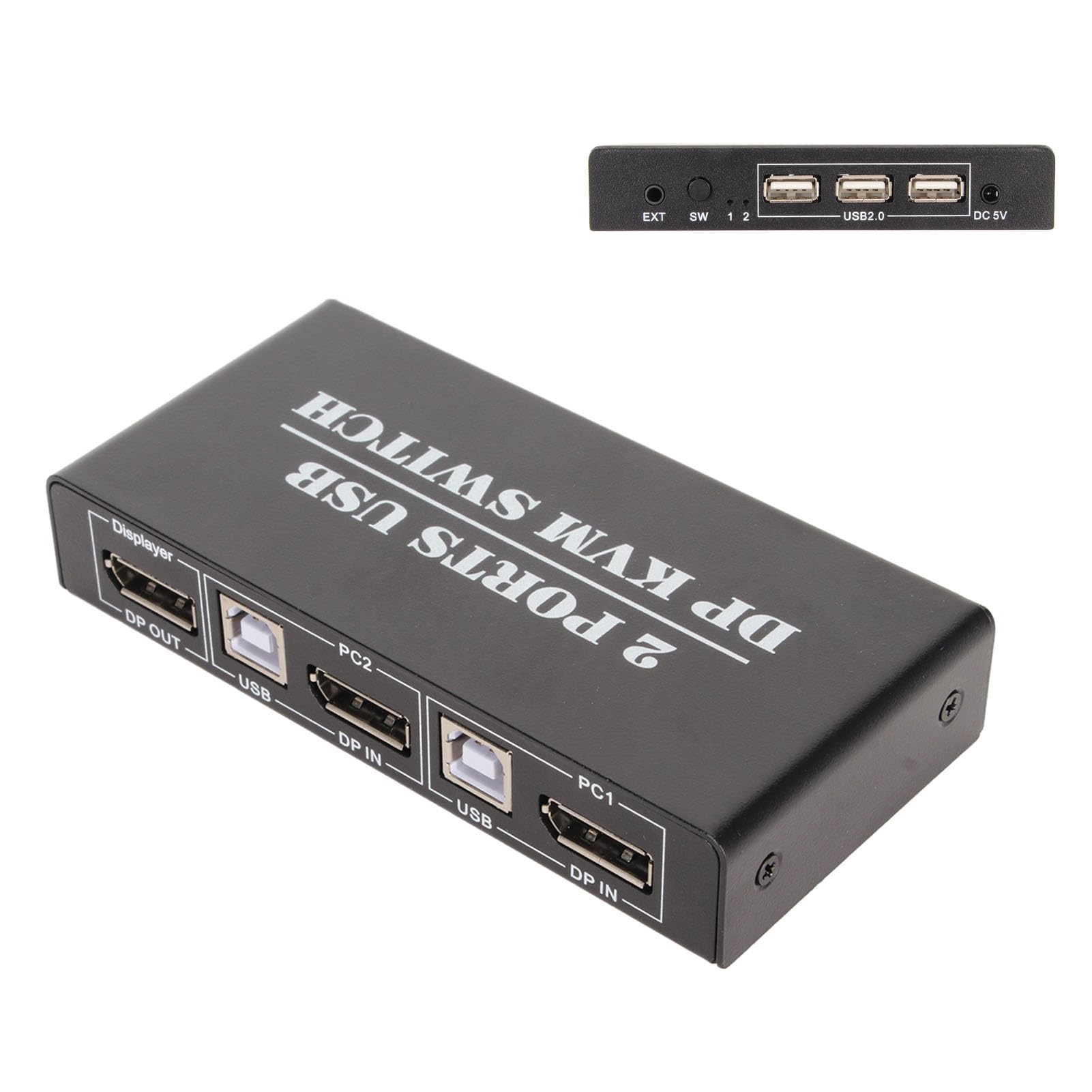 Uqezagpa Displayport KVMスイッチャー 2台のコンピューター用 USB3.0